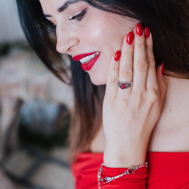 Oxidized silver ring Swarovski Elements PK 2050