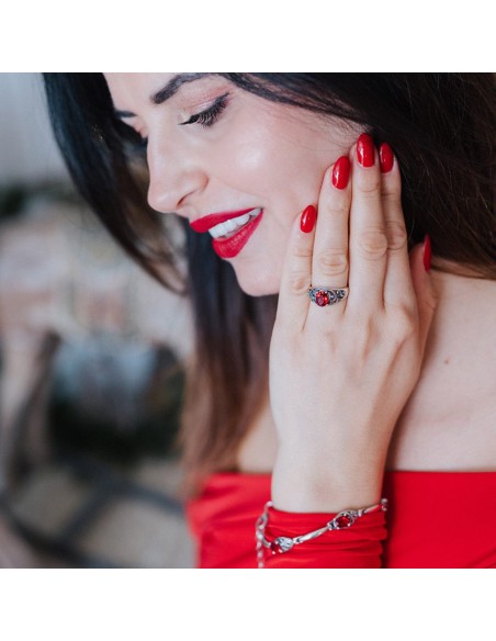 Oxidized silver ring Swarovski Elements PK 2050