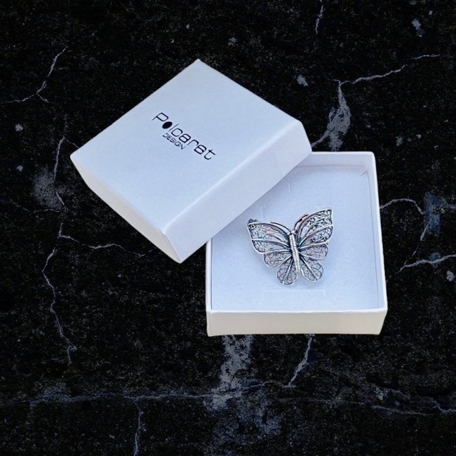 Oxidized silver brooch B 02