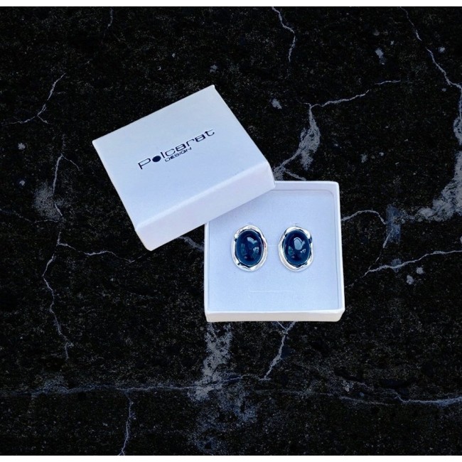 K3 1733 Polcarat Design Silver Onyx Earrings