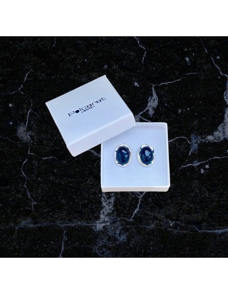 K3 1733 Polcarat Design Silver Onyx Earrings