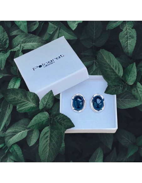 K3 1733 Polcarat Design Silver Onyx Earrings