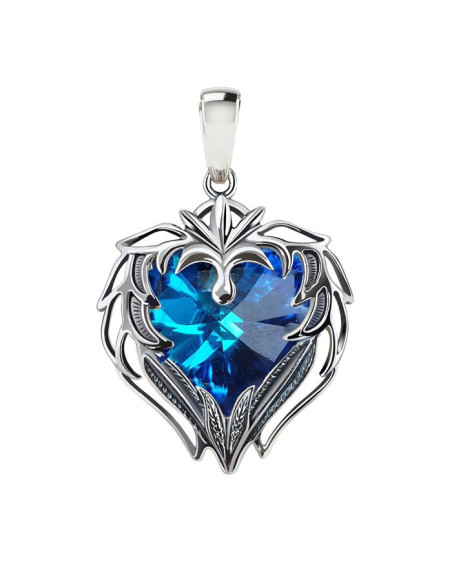 Silver HEART pendant decorated with crystal W 2124 Polcarat Design