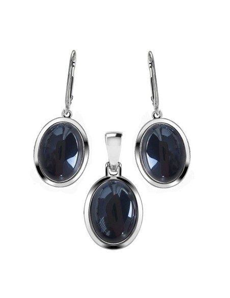 Silver set with natural agates KPL 585 Polcarat Design