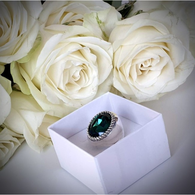 Silver oxidized ring Swarovski PK 1813