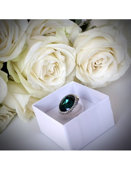 Silver oxidized ring Swarovski PK 1813