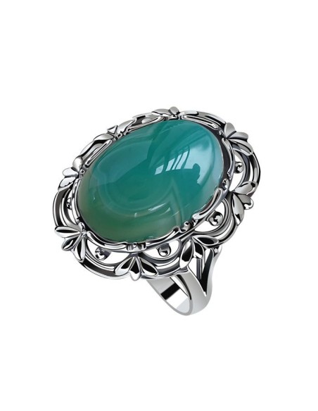 Silver ring with agate