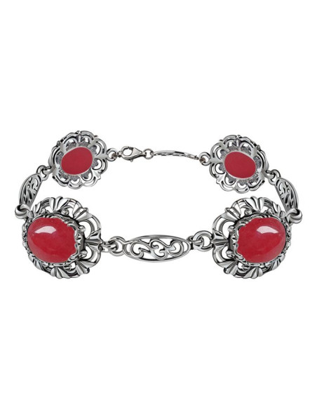 Bransoletka srebrna z rubinami