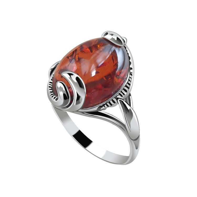 copy of Silver ring with amber PK 1661