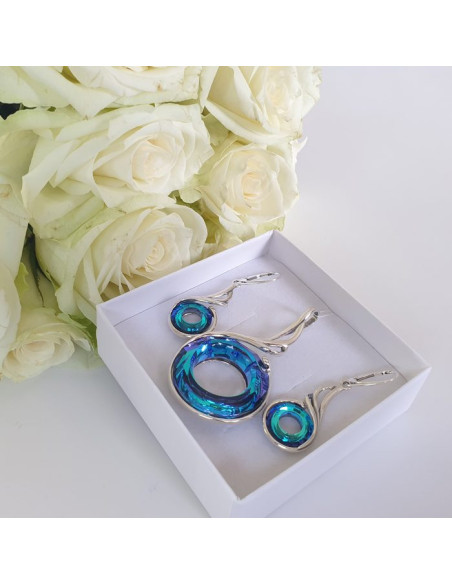 K 2113 Silver Crystal Earrings - Polcarat Design