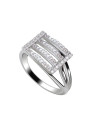 Silver ring rhodium plated zircons PK 4018