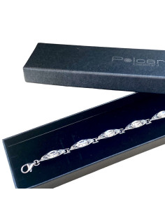 Silver hand bracelet with crystals 2