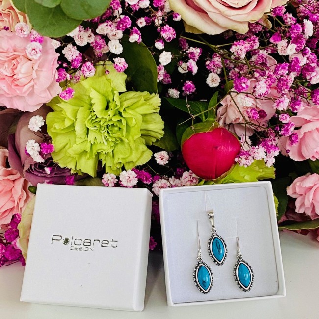 Silver set with turquoises KPL 1559 Turquoise