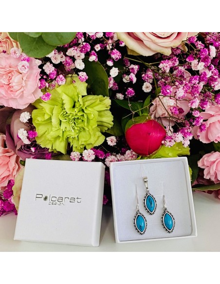 Silver set with turquoises KPL 1559 Turquoise