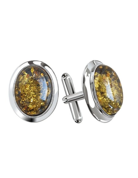 Original cufflinks with green amber