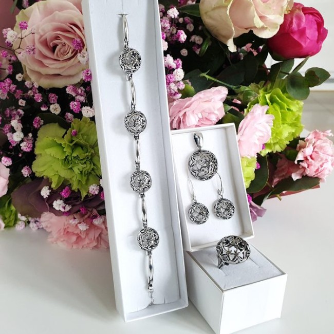 Silver ring in the PRL design style, edelweiss P 2146 Polcarat