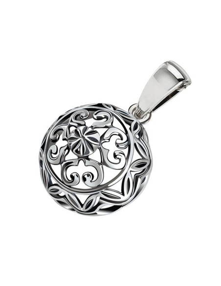 Silver PRL pendant inspired by Warmet Orno Imagi Artis patterns