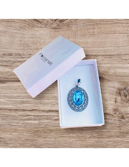 Silver oxidized pendant with crystal W 1777 Silver oxidized pendant with crystal W 1777