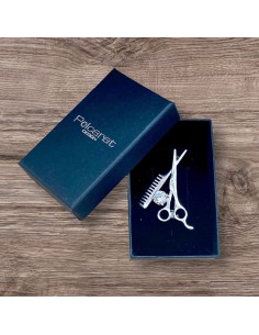 Silver brooch with zircons SCISSORS B 196 2