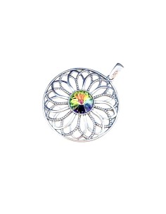 Silver Oxidized Pendant Swarovski W 1758 Crystal 2