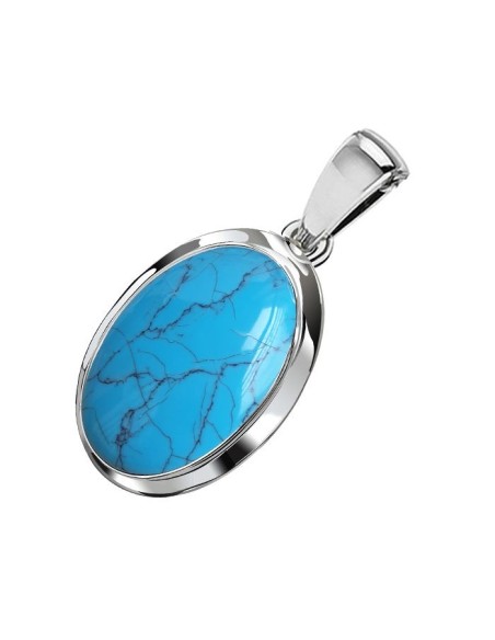 Silver pendant with turquoises