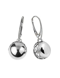 Hanging silver earrings made of smooth silver K 2149