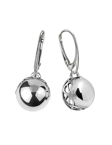 Hanging silver earrings made of smooth silver K 2149