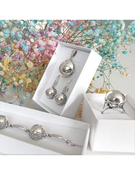 Hanging silver earrings made of smooth silver K 2149