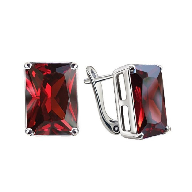 K3 742 Olive Zirconia Silver Earrings