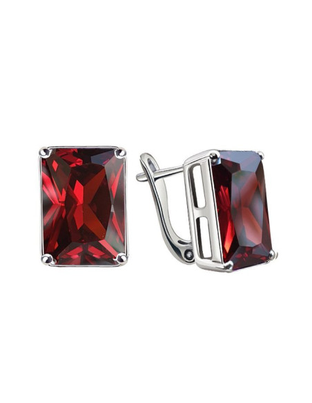 K3 742 Olive Zirconia Silver Earrings