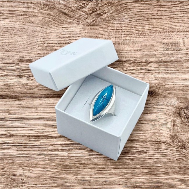 Srebrny pierścionek z turkusami PK 4107|Polcaratdesign.pl Biżuteria