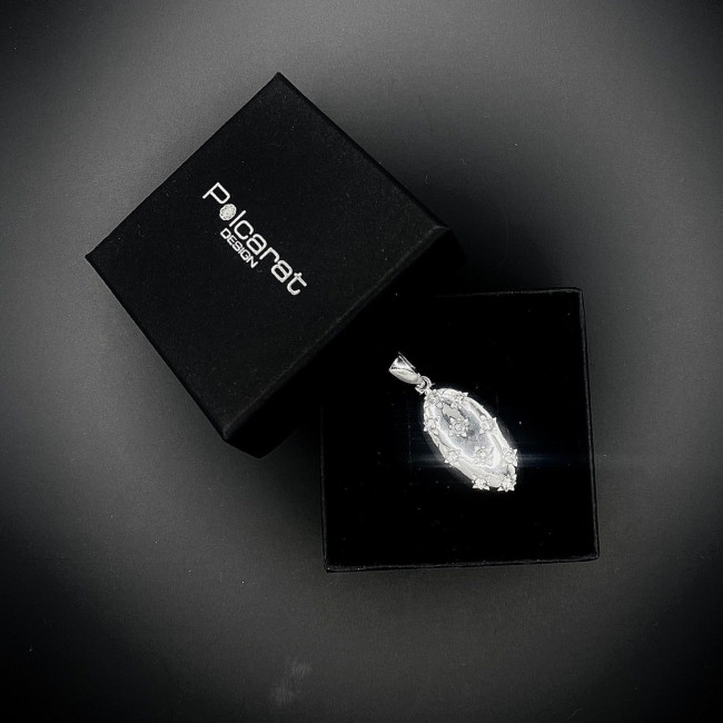 Silver rhodium-plated pendant with Swarovski crystals W 1928