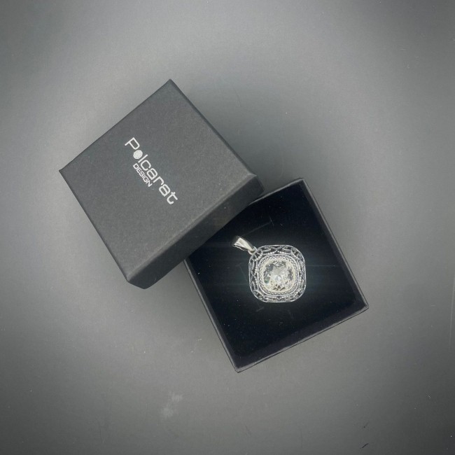 Srebrny oksydowany wisiorek Swarovski W 1814|Polcaratdesign.pl Biżuteria