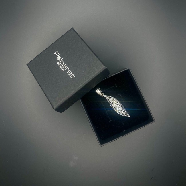 Silver oxidized pendant with Swarovski crystals W 1966