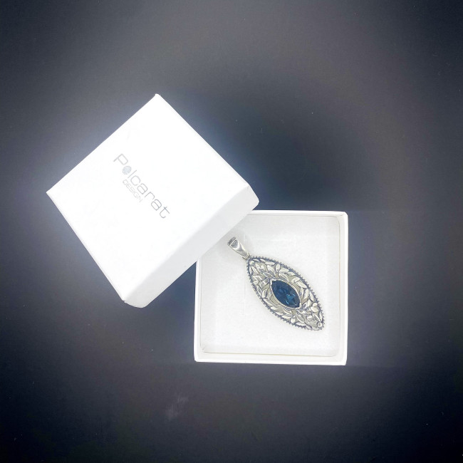 Oxidized silver pendant Swarovski Crystal W 1937