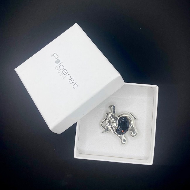 Srebrny wisiorek SŁOŃ z kryształami Swarovskiego W 1200|Polcaratdesign.pl Biżuteria