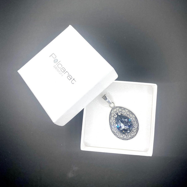 Srebrny oksydowany wisiorek Swarovski W 1725|Polcaratdesign.pl Biżuteria
