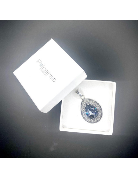 Srebrny oksydowany wisiorek Swarovski W 1725|Polcaratdesign.pl Biżuteria