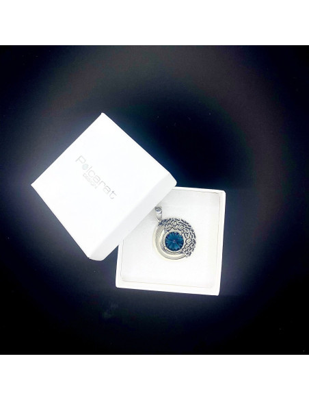 Wisiorek srebrny oksydowany z kryształem Swarovski W 1964|Polcaratdesign.pl Biżuteria