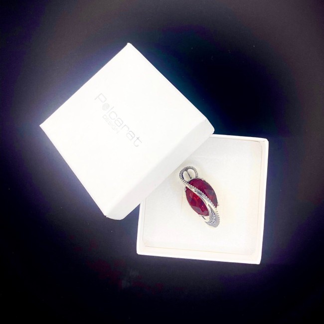 Silver oxidized pendant with Swarovski crystal W 1817