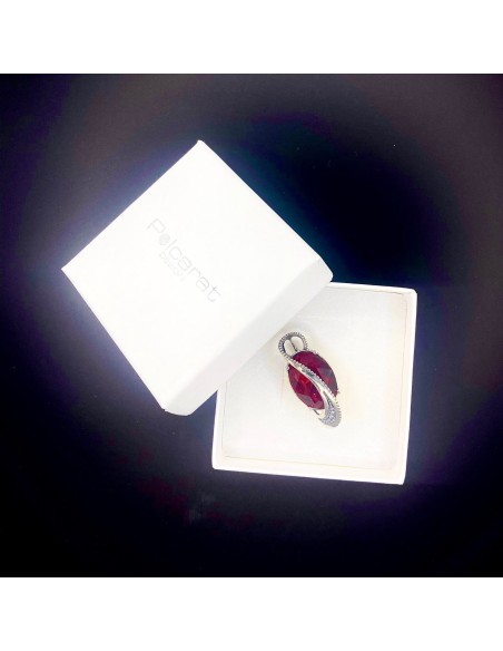 Srebrny oksydowany wisiorek z kryształem  Swarovski W 1817|Polcaratdesign.pl Biżuteria