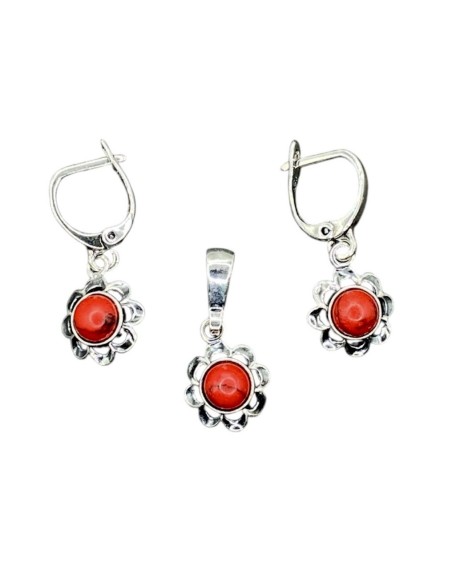 Silver and coral set KPL 4001