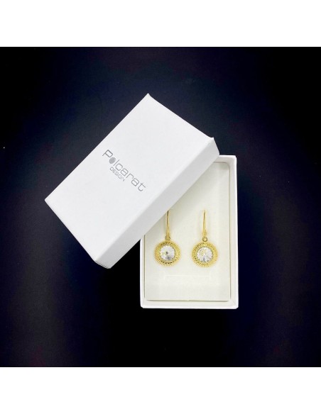 Swarovski K 1850 Crystal Silver Crystal Gilded Earrings