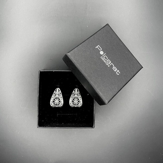 Silver oxidized earrings K3 1890