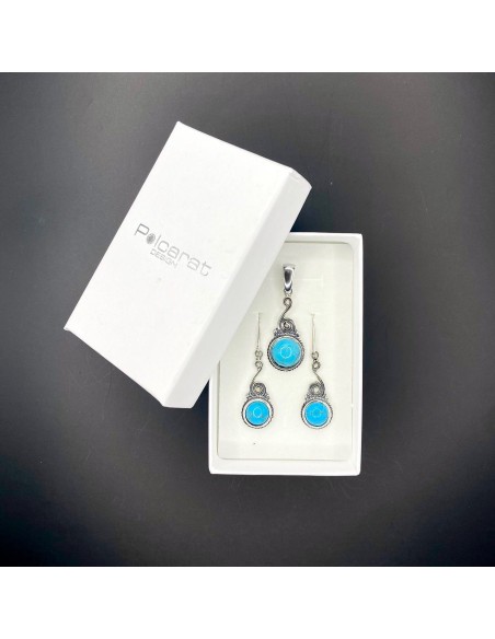 Silver pendant with turquoise in 2154 turquoise