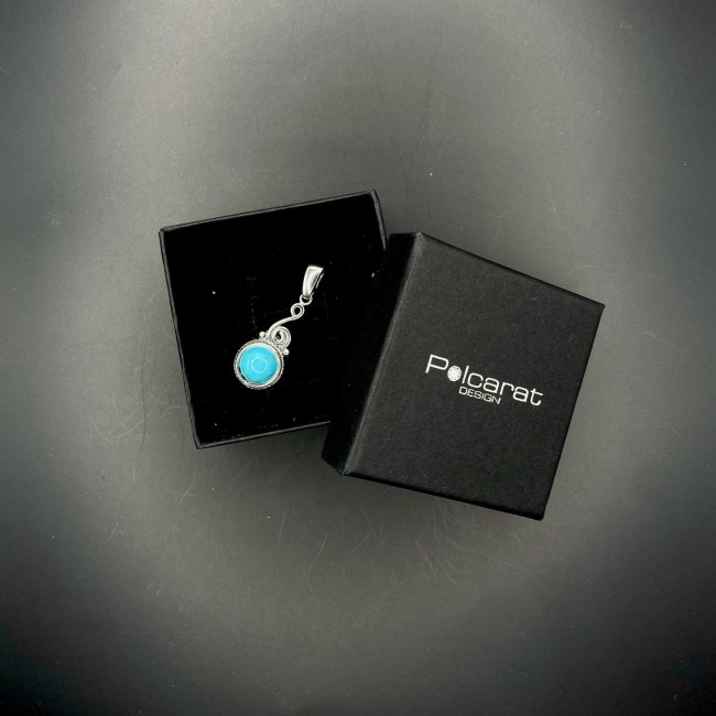 Silver pendant with turquoise in 2154 turquoise
