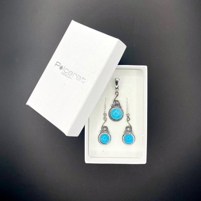 Silver earrings with turquoise K 2154 Turquoise