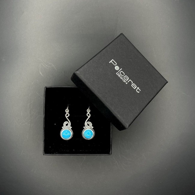 Silver earrings with turquoise K 2154 Turquoise