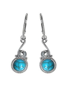 Silver earrings with turquoise K 2154 Turquoise
