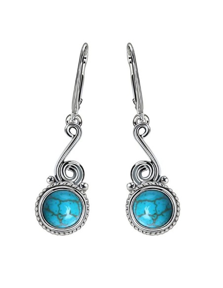 Silver earrings with turquoise K 2154 Turquoise